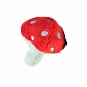 Loopies Spotted Mushroom Crunchy Crackle Dog Toy Teacup Size 3" Red